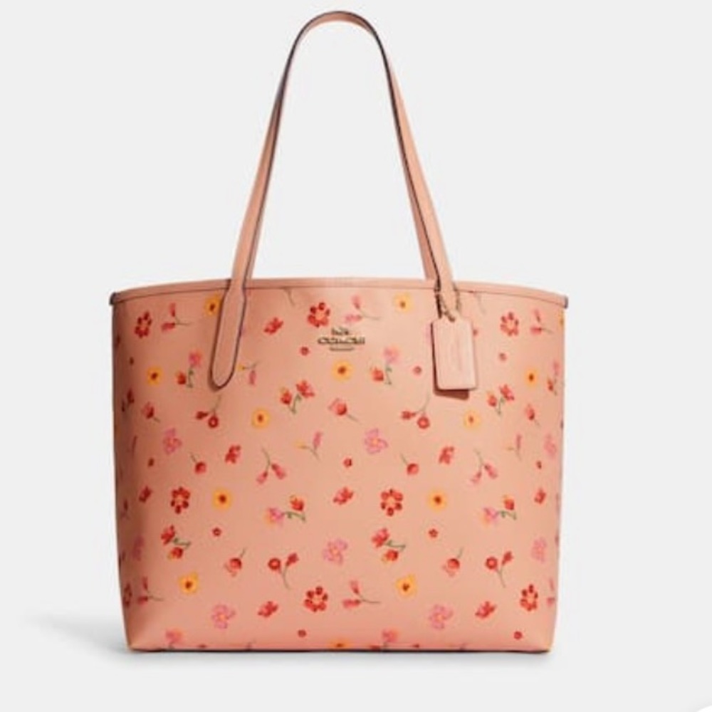 Coach Tote And Matching Wristlet Wallet With Floral Design NWT